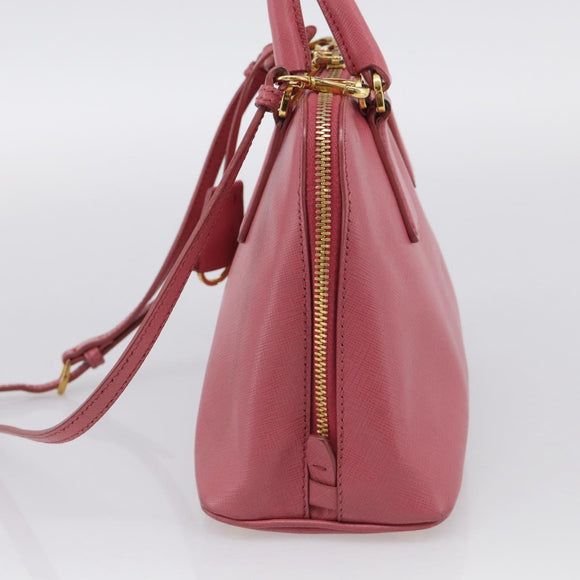 PRADA Hand Bag Saffiano leather 2way Pink Gold Auth 211405V