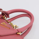 PRADA Hand Bag Saffiano leather 2way Pink Gold Auth 211405V-8
