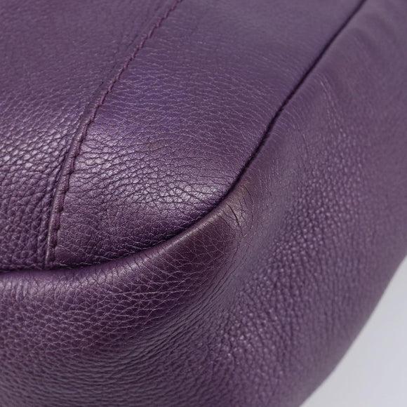 GUCCI Tote Bag Leather Purple Gold 257051 Auth 211407V