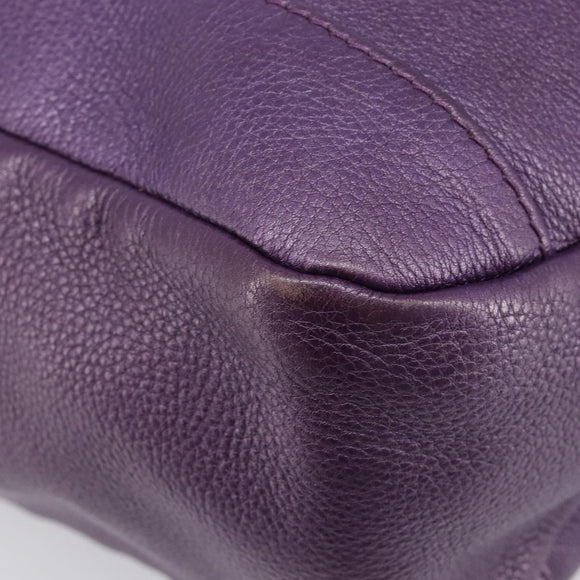 GUCCI Tote Bag Leather Purple Gold 257051 Auth 211407V