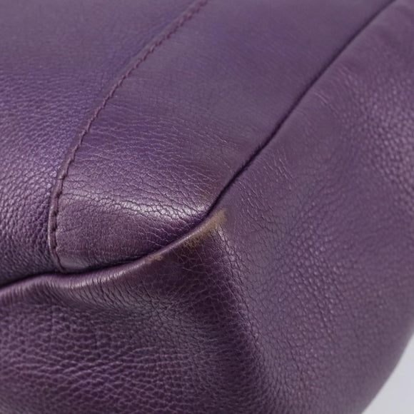GUCCI Tote Bag Leather Purple Gold 257051 Auth 211407V