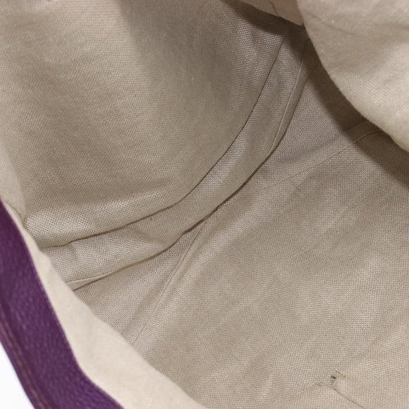 GUCCI Tote Bag Leather Purple Gold 257051 Auth 211407V