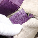 GUCCI Tote Bag Leather Purple Gold 257051 Auth 211407V-21