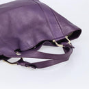 GUCCI Tote Bag Leather Purple Gold 257051 Auth 211407V-7