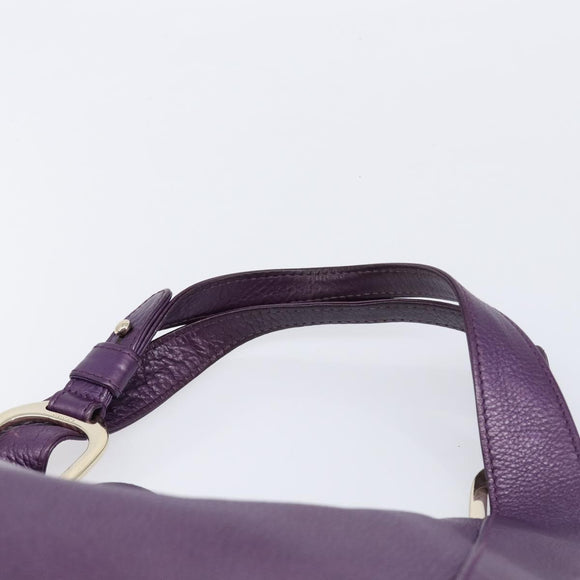 GUCCI Tote Bag Leather Purple Gold 257051 Auth 211407V