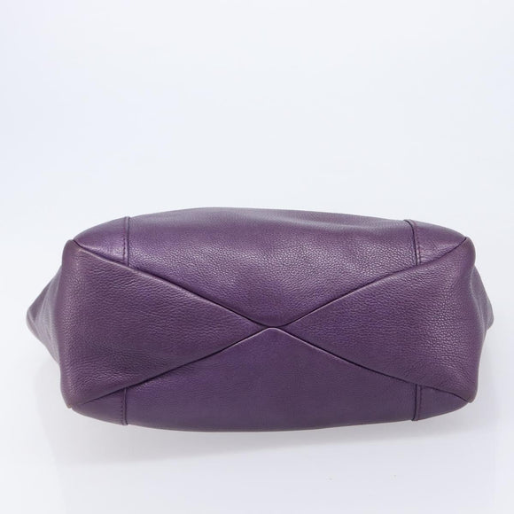 GUCCI Tote Bag Leather Purple Gold 257051 Auth 211407V