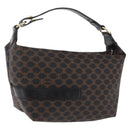 CELINE Macadam Canvas Hand Bag PVC Black Gold Auth 211415V-1