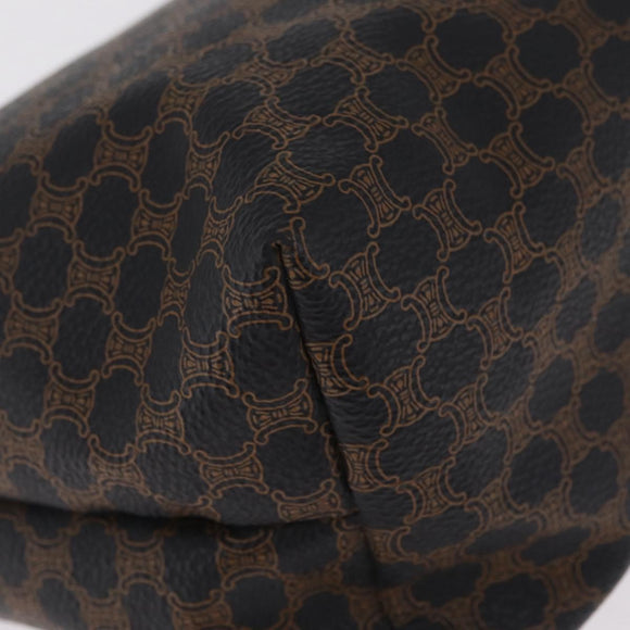 CELINE Macadam Canvas Hand Bag PVC Black Gold Auth 211415V