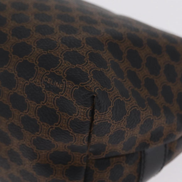 CELINE Macadam Canvas Hand Bag PVC Black Gold Auth 211415V