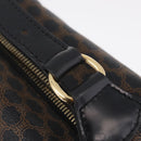 CELINE Macadam Canvas Hand Bag PVC Black Gold Auth 211415V-15