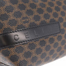 CELINE Macadam Canvas Hand Bag PVC Black Gold Auth 211415V-16