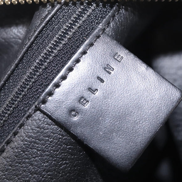 CELINE Macadam Canvas Hand Bag PVC Black Gold Auth 211415V