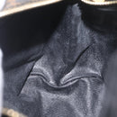 CELINE Macadam Canvas Hand Bag PVC Black Gold Auth 211415V-19
