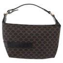 CELINE Macadam Canvas Hand Bag PVC Black Gold Auth 211415V-2