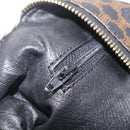 CELINE Macadam Canvas Hand Bag PVC Black Gold Auth 211415V-21