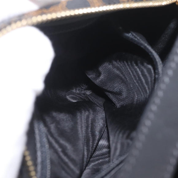 CELINE Macadam Canvas Hand Bag PVC Black Gold Auth 211415V
