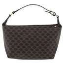 CELINE Macadam Canvas Hand Bag PVC Black Gold Auth 211415V-3