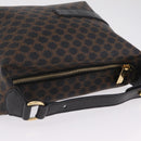 CELINE Macadam Canvas Hand Bag PVC Black Gold Auth 211415V-6