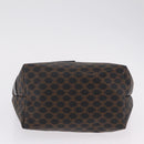 CELINE Macadam Canvas Hand Bag PVC Black Gold Auth 211415V-9