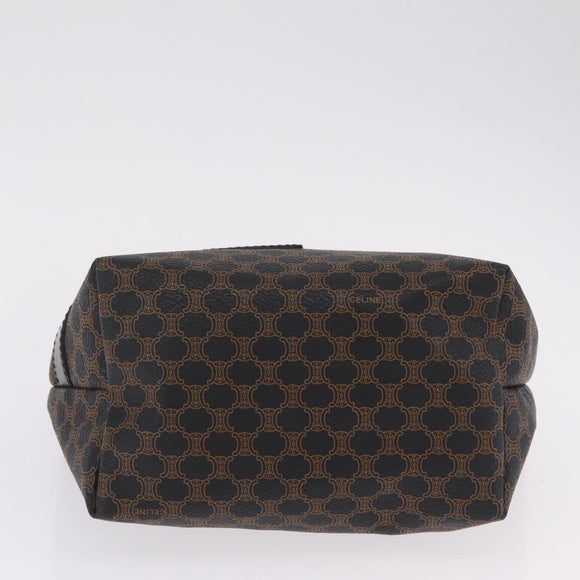 CELINE Macadam Canvas Hand Bag PVC Black Gold Auth 211415V