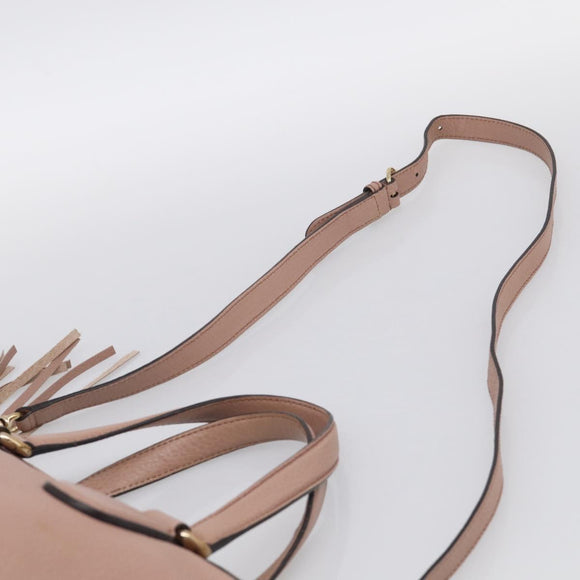 GUCCI Soho Hand Bag Leather 2way Pink Gold 308362 Auth 211417V