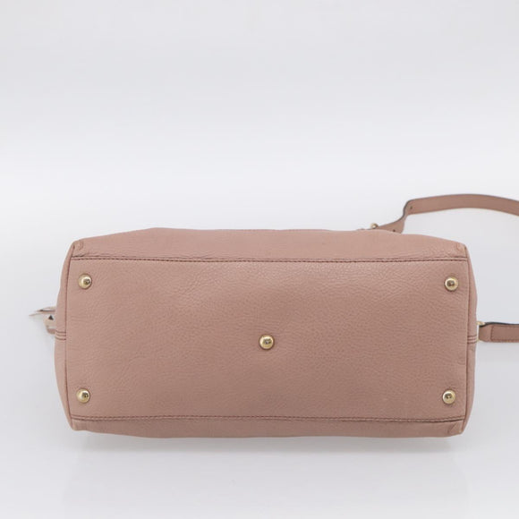 GUCCI Soho Hand Bag Leather 2way Pink Gold 308362 Auth 211417V