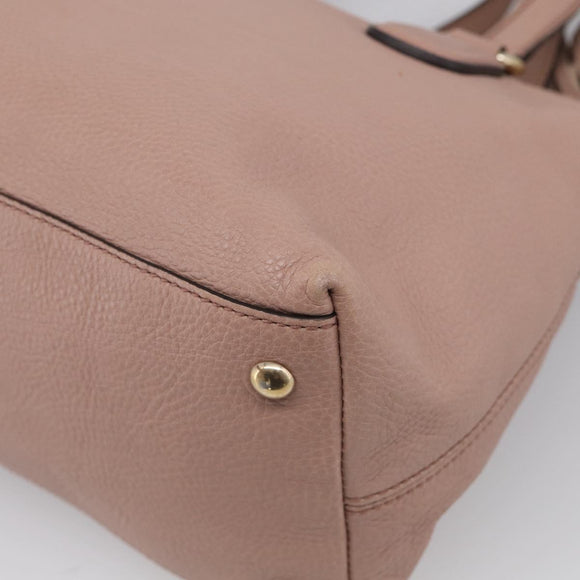GUCCI Soho Hand Bag Leather 2way Pink Gold 308362 Auth 211417V