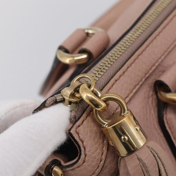 GUCCI Soho Hand Bag Leather 2way Pink Gold 308362 Auth 211417V