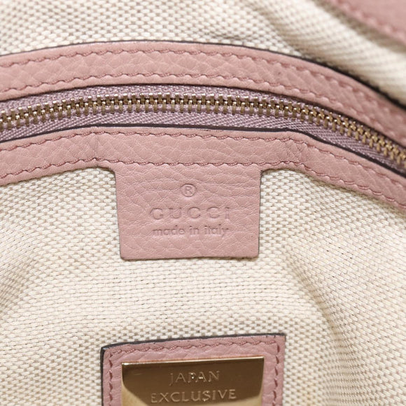 GUCCI Soho Hand Bag Leather 2way Pink Gold 308362 Auth 211417V