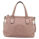 GUCCI Soho Hand Bag Leather 2way Pink Gold 308362 Auth 211417V-2