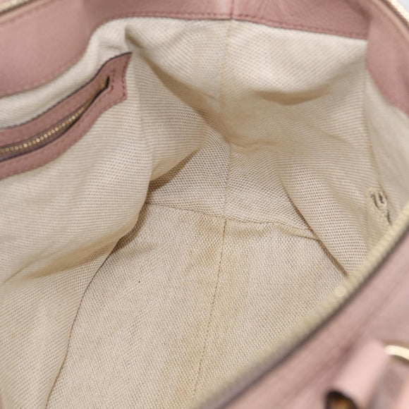 GUCCI Soho Hand Bag Leather 2way Pink Gold 308362 Auth 211417V
