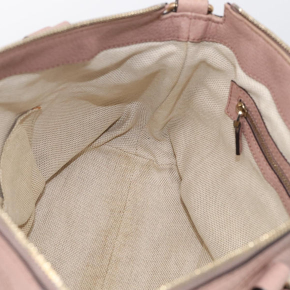 GUCCI Soho Hand Bag Leather 2way Pink Gold 308362 Auth 211417V