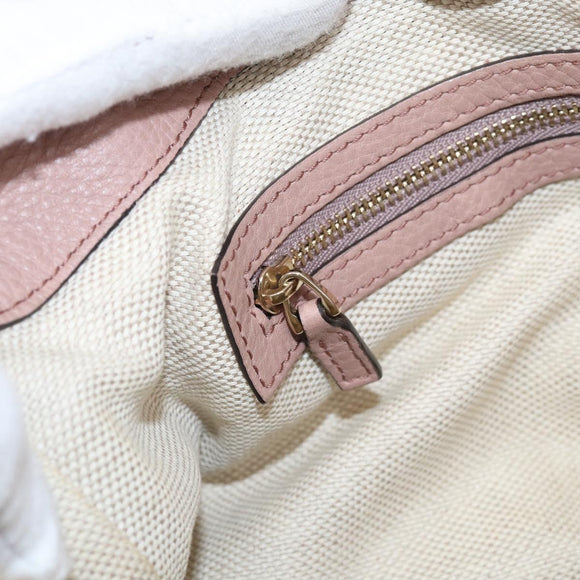 GUCCI Soho Hand Bag Leather 2way Pink Gold 308362 Auth 211417V