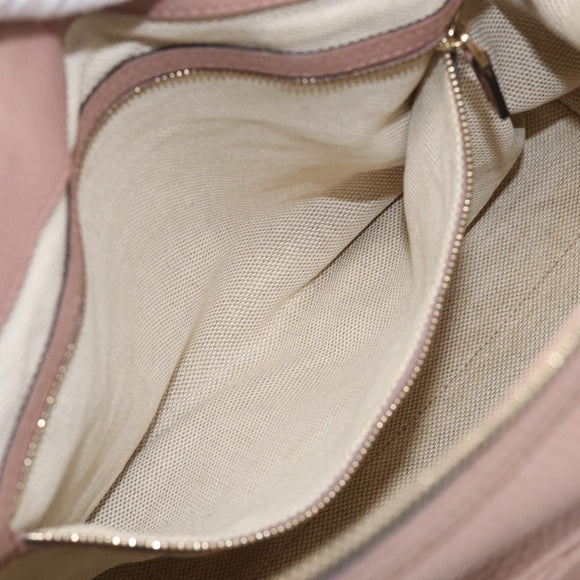GUCCI Soho Hand Bag Leather 2way Pink Gold 308362 Auth 211417V