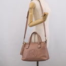 GUCCI Soho Hand Bag Leather 2way Pink Gold 308362 Auth 211417V-26