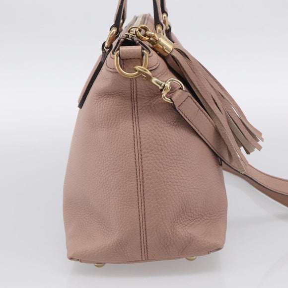 GUCCI Soho Hand Bag Leather 2way Pink Gold 308362 Auth 211417V