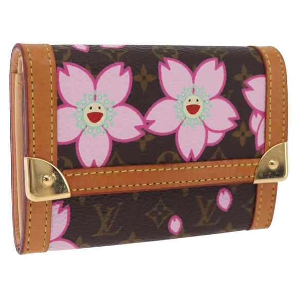 LOUIS VUITTON Cherry Blossom Porte Monnaie Pla Coin Purse M92024 LV Auth 211429V