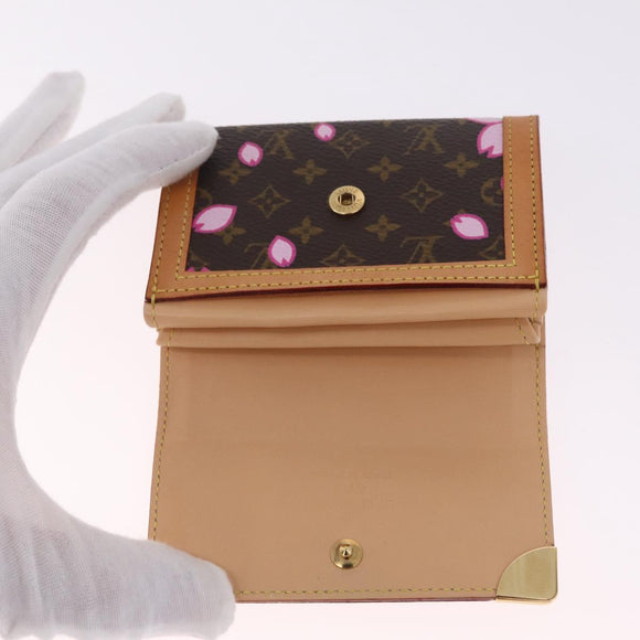 LOUIS VUITTON Cherry Blossom Porte Monnaie Pla Coin Purse M92024 LV Auth 211429V