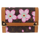 LOUIS VUITTON Cherry Blossom Porte Monnaie Pla Coin Purse M92024 LV Auth 211429V-2
