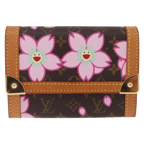 LOUIS VUITTON Cherry Blossom Porte Monnaie Pla Coin Purse M92024 LV Auth 211429V