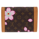 LOUIS VUITTON Cherry Blossom Porte Monnaie Pla Coin Purse M92024 LV Auth 211429V-3