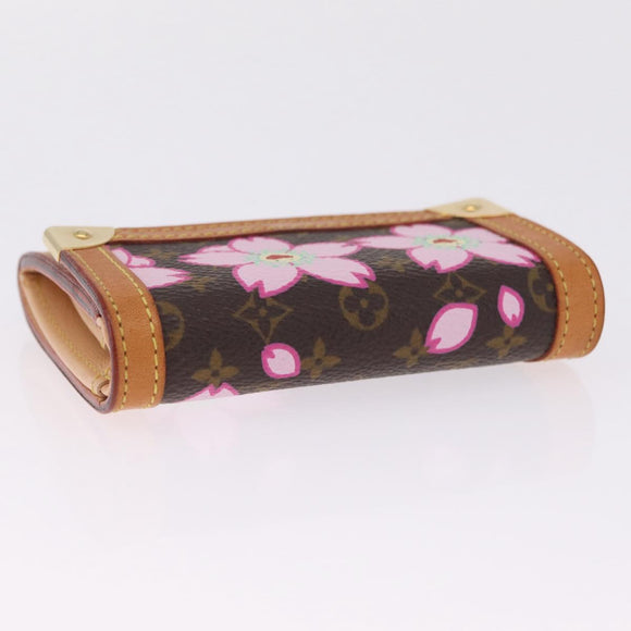 LOUIS VUITTON Cherry Blossom Porte Monnaie Pla Coin Purse M92024 LV Auth 211429V