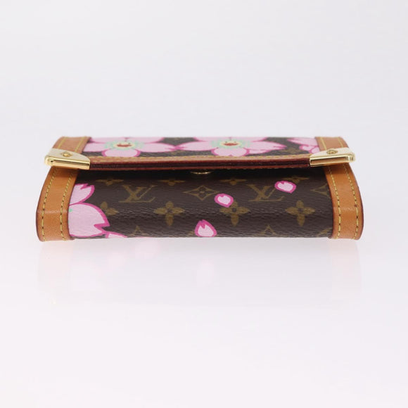 LOUIS VUITTON Cherry Blossom Porte Monnaie Pla Coin Purse M92024 LV Auth 211429V
