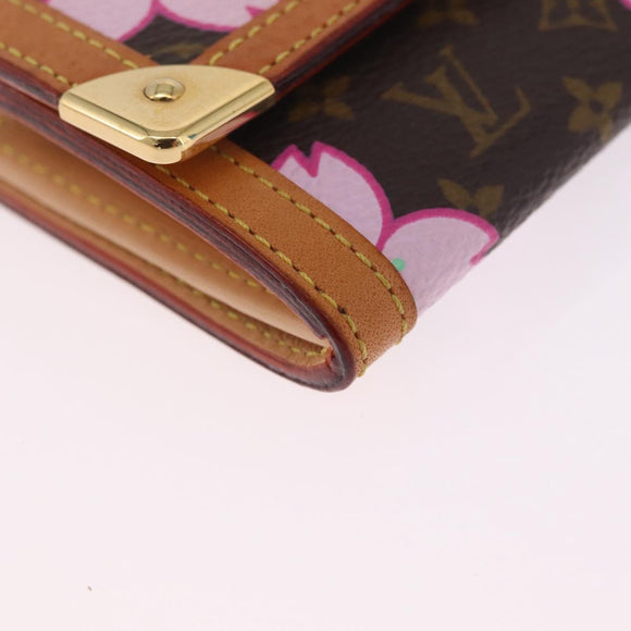 LOUIS VUITTON Cherry Blossom Porte Monnaie Pla Coin Purse M92024 LV Auth 211429V