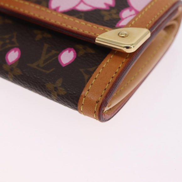 LOUIS VUITTON Cherry Blossom Porte Monnaie Pla Coin Purse M92024 LV Auth 211429V