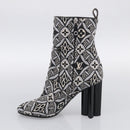LOUIS VUITTON Pre Owned 1854 Print Silhouette Ankle Boots 37 1/2 LV Auth 211430M-16