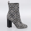 LOUIS VUITTON Pre Owned 1854 Print Silhouette Ankle Boots 37 1/2 LV Auth 211430M-17