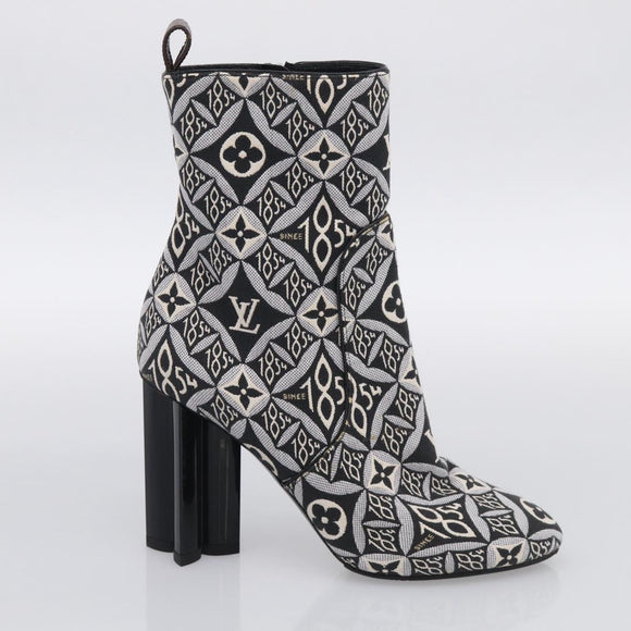 LOUIS VUITTON Pre Owned 1854 Print Silhouette Ankle Boots 37 1/2 LV Auth 211430M