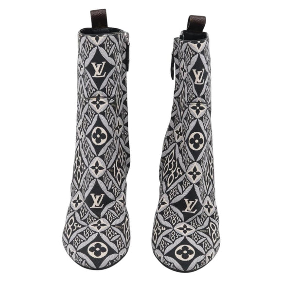 LOUIS VUITTON Pre Owned 1854 Print Silhouette Ankle Boots 37 1/2 LV Auth 211430M