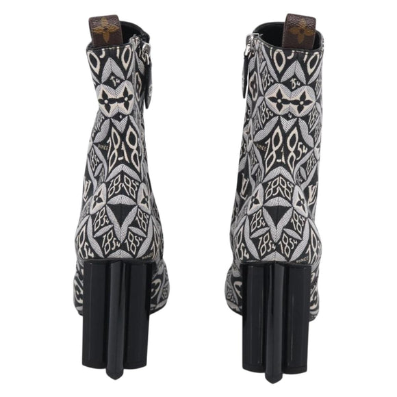 LOUIS VUITTON Pre Owned 1854 Print Silhouette Ankle Boots 37 1/2 LV Auth 211430M